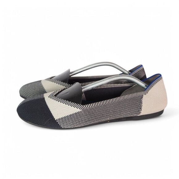 Rothy's The Flat Round Toe Ballet Flats "Captoe Black" Women's 8 - Picture 2 of 11